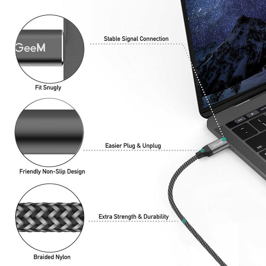 Qgeem QG-UA13 Type-C To Display Port Kablo 3M