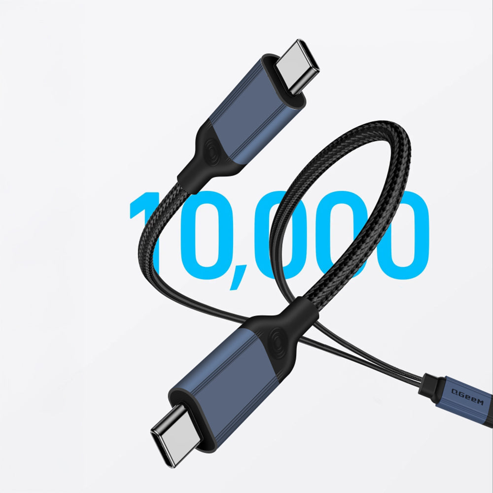 Qgeem Type-C to Type-C 2in1 Data Kablosu 140W 480Mbps 1.2M