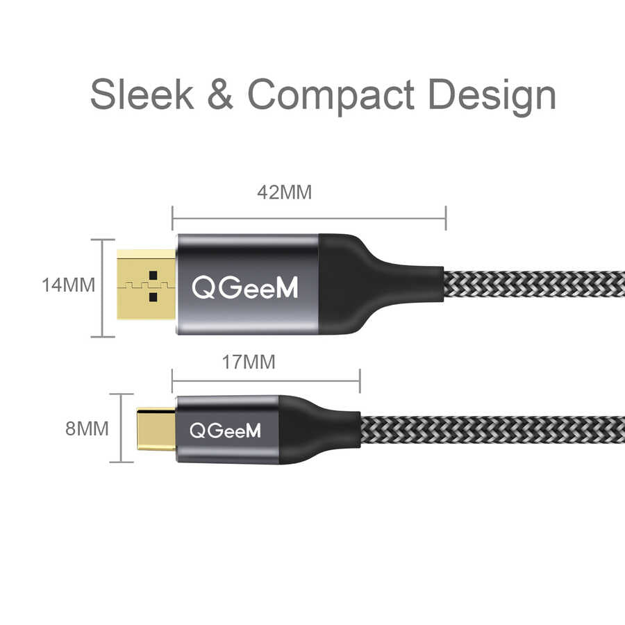 Qgeem QG-UA13 Type-C To Display Port Kablo 1.2M