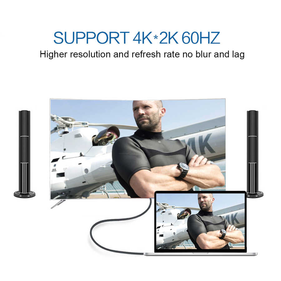 Qgeem QG-UA13 Type-C To Display Port Kablo 1.2M