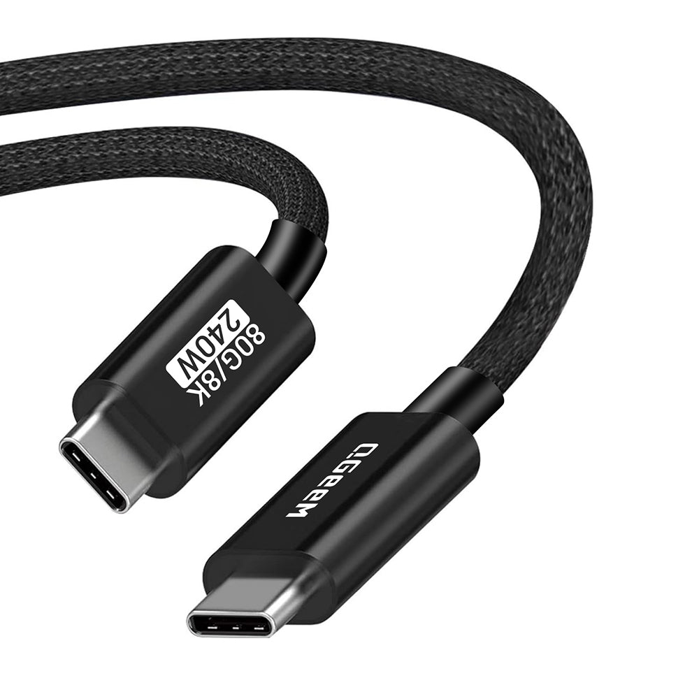 Qgeem QG05 Type-C to Type-C USB5 PD Data Kablosu 240W 80Gbps 8K@60Hz 1.2 Metre
