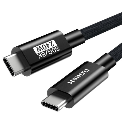 Qgeem QG05 Type-C to Type-C USB5 PD Data Kablosu 240W 80Gbps 8K@60Hz 1.2 Metre